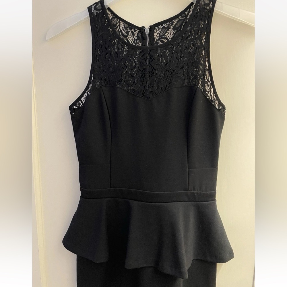 Kensie Women's Medium Black Sleeveless Peplum Cocktail Party Work Dress